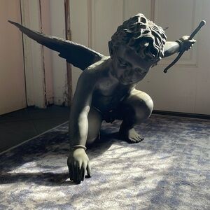 Nishan Toor (1888-1966) Bronze Figure Of Cherub Sculpture – Signed “N. Toor”